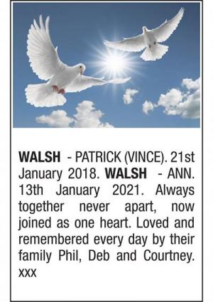 PATRICK (VINCE) WALSH and ANN WALSH