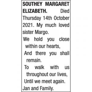 MARGARET ELIZABETH SOUTHEY