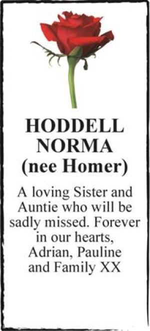 HODDELL NORMA (nee Homer)