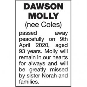 MOLLY DAWSON (nee Coles)