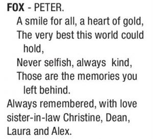 PETER FOX