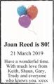 Joan Reed is 80!