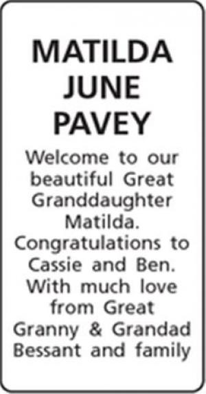 MATILDA JUNE PAVEY