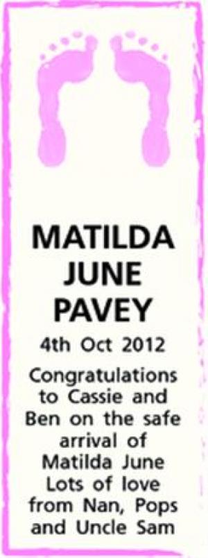 MATILDA JUNE PAVEY