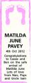 MATILDA JUNE PAVEY